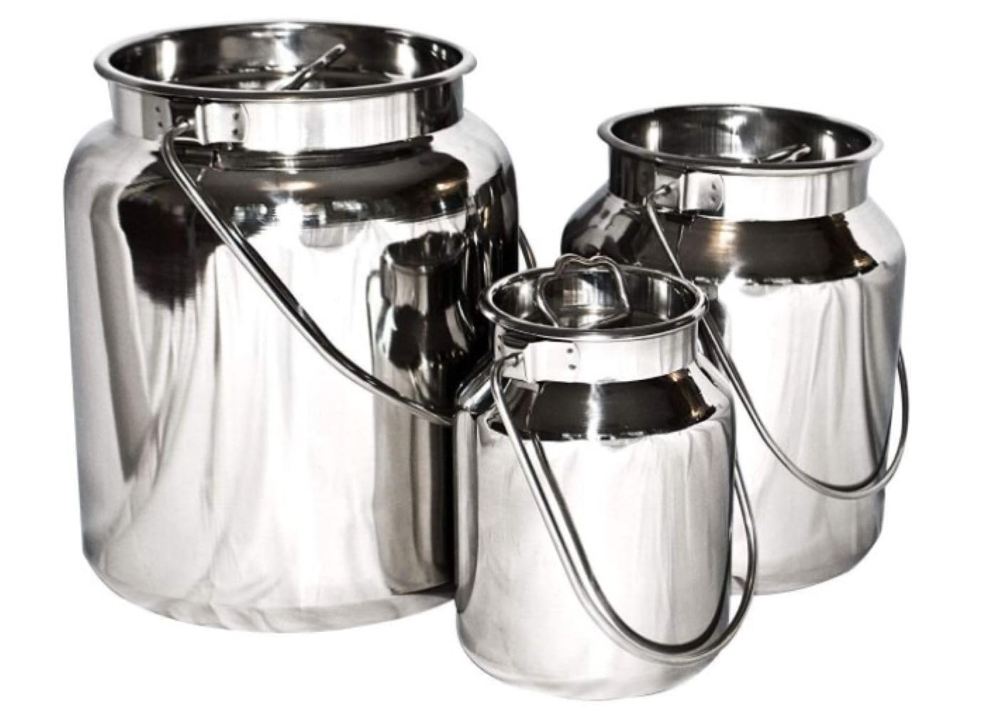 Generic jewellary hub Stainless Steel Metal Milk Jug | Vintage Milk Vases | Silver Milk Gallon | Rustic Milk Cans with Lids (Stainless Steel, 10 Liter), MMMTC005