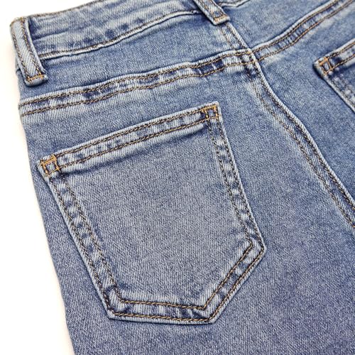 KIDSCOOL SPACE Girls Bootcut Jeans,Elastic Waistband Inside Flare Denim Pants4