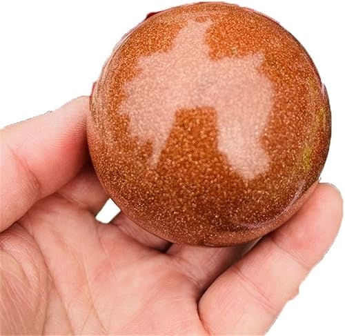 Bola de cristal de esfera de piedra arenisca dorada decoración del hogar colecciones (tamaño 3.1-3.5 in)