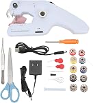 Hand Sewing Machine, Plastic Stainless Steel Handheld Electric Sewing Machine Just Press the Power Button to Use for Sewing Clothes DIY Cutains Family Travel 4 Aa Batteries (Battery Not Included)