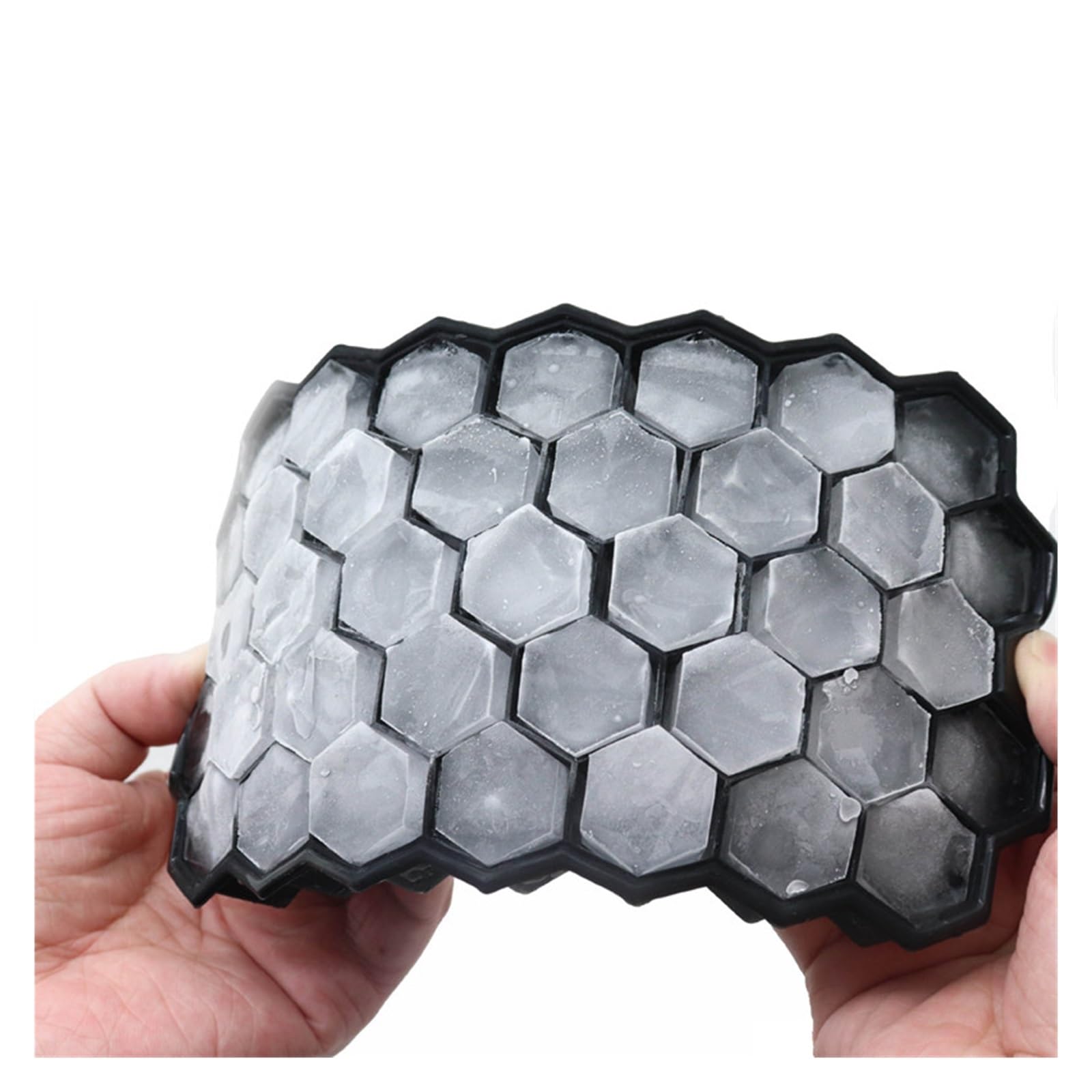 Vassoio per cubetti di Ghiaccio Vassoio a Nido d'Ape Riutilizzabile Stampo in Silicone Fabbricatore di Ghiaccio con Coperchio Rimovibile per Un Facile Rilascio (Color : with cover-06)