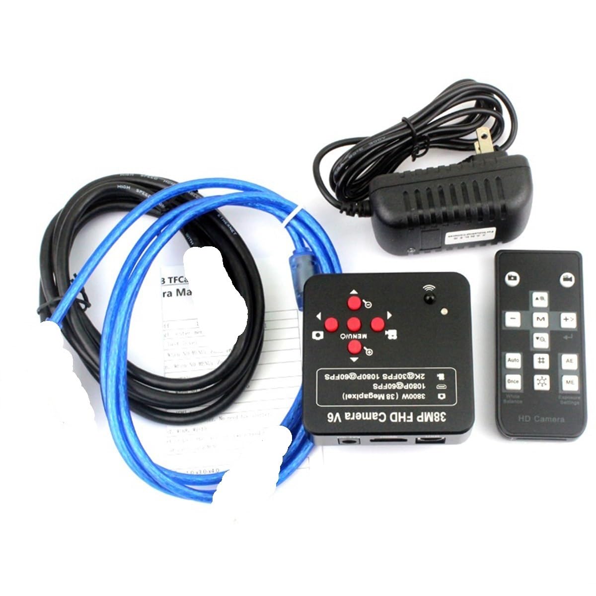 Microscope Monocular Video Microscope Zoom C-Mount Lens Continuous Zoom(38MP)