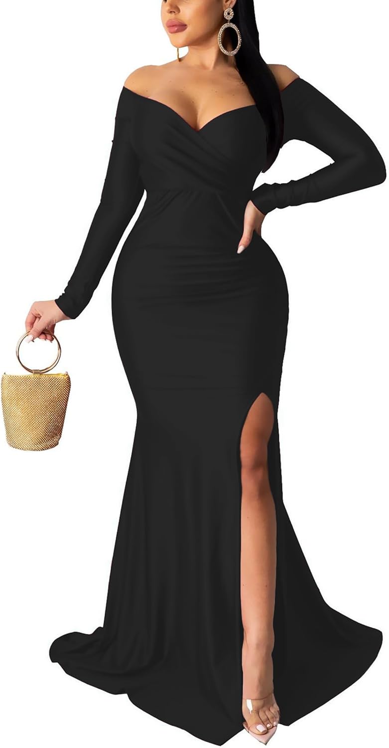 Women Sexy Off Shoulder Prom Evening Gowns Elegant V Martinique Ubuy
