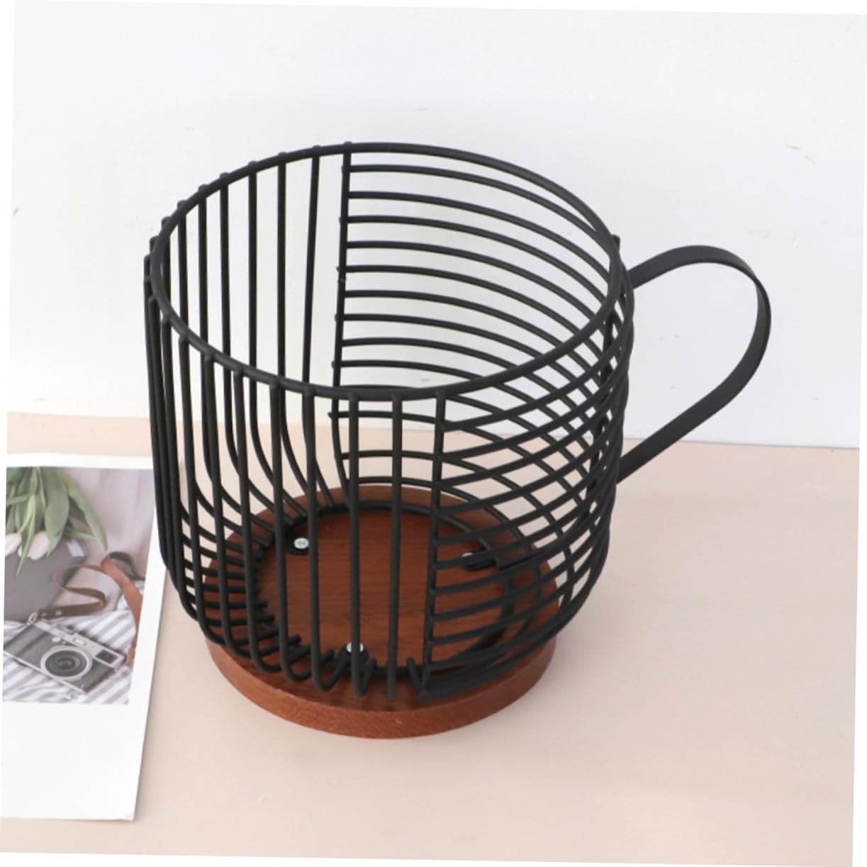 Wooden and Coffee Capsules Organizer Lid Practical Storage Basket for Coffee Capsules Kitchen Counter and Bar Accessories