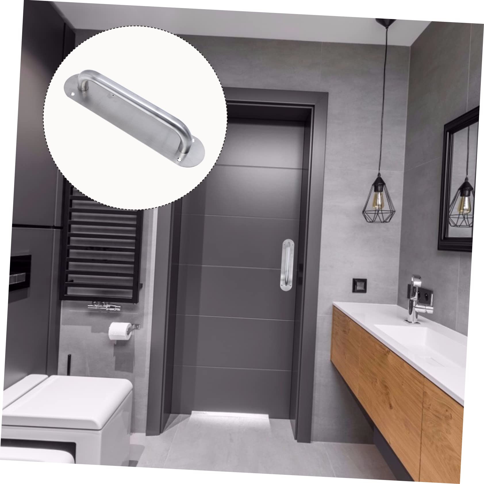 Ciieeo Fire Door Stainless Steel Handle Pull Plate Pull Knob Escape Door Comfortable Grip Design