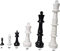 Vista 4 de MegaChess Juego de ajedrez grande - King de 12 pulgadas, con juego de damas grandes y tablero de ajedrez de plástico grande