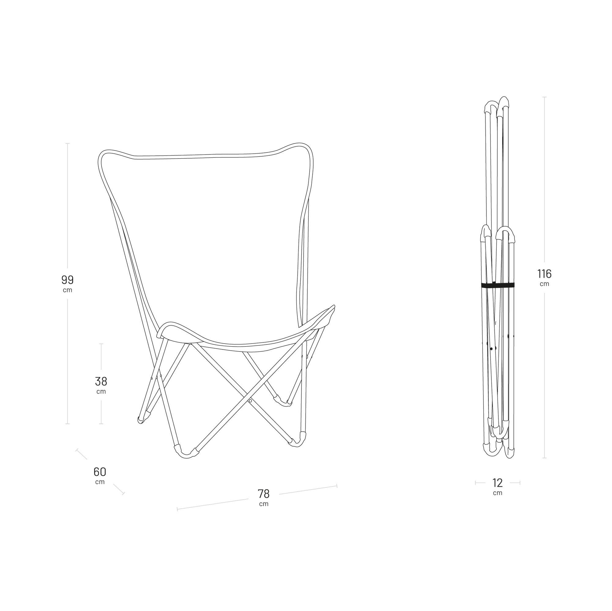 Lafuma - Fauteuil Papillon | Fabriqué en FRANCE - Garantie 5 ans - Rouge - Léger et pliant pour un transport facile, Toile amovible facile d'entretien