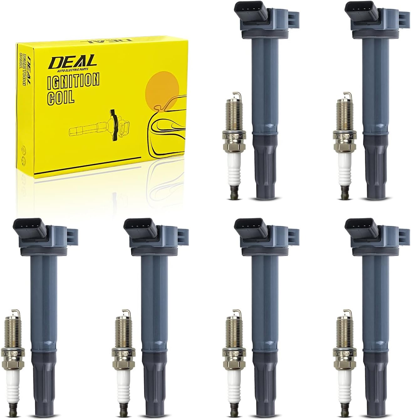 DEAL Set of 6 Ignition Coil Pack + Double Iridium Spark Plugs Compatible With 07-17 Camry 05-18 Avalon 06-12 RAV4 07-16 Sienna 08-16 Highlander 09-16 Venza 07-18 ES350 07-15 RX350 10-15 RX450h 3.5L V6