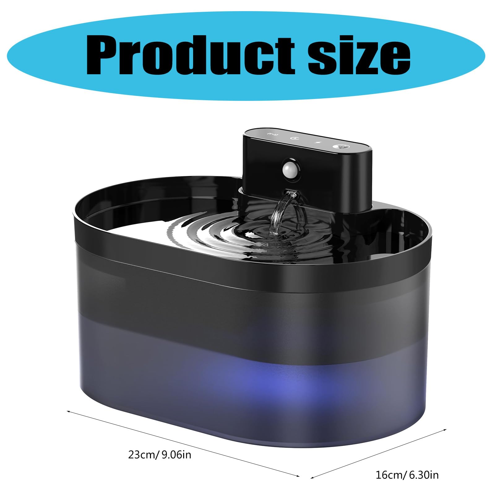 Ricaricabile Gatti Fontana di Acqua Potere Batteria Capacità 80 Oz Automatico Pet Bere Dispenser con Motion Design Batteria Operato Fontana di Acqua dell'animale domestico