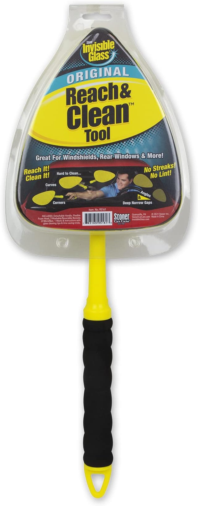 95161 Reach and Clean Tool (1-Piece) - Window Wand Glass Cleaning Tool for Windshields, Cleaner for Auto Glass, Hard-to-Reach Places