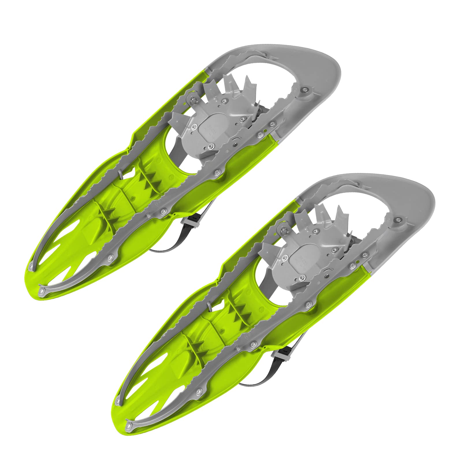 ALPIDEX Schneeschuhe mit Stöcke 25 oder 29 Inch Schnellverschluss Bindung Schuhgröße 38 - 46 bis 140 kg Steighilfe Tragetasche Teleskopstöcke, Farbe:lime green, Größe:25 Inch