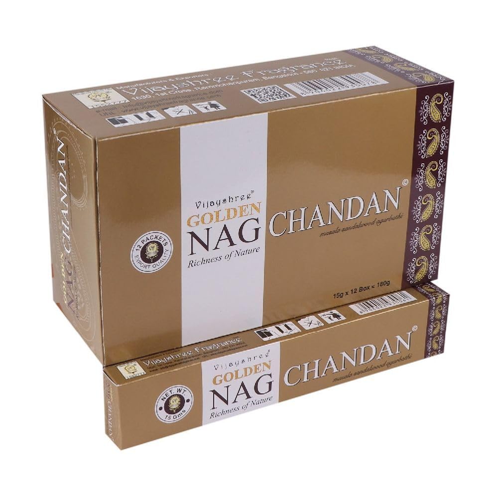 Ancient Wisdom 15g Golden Nag - Chandan Incense