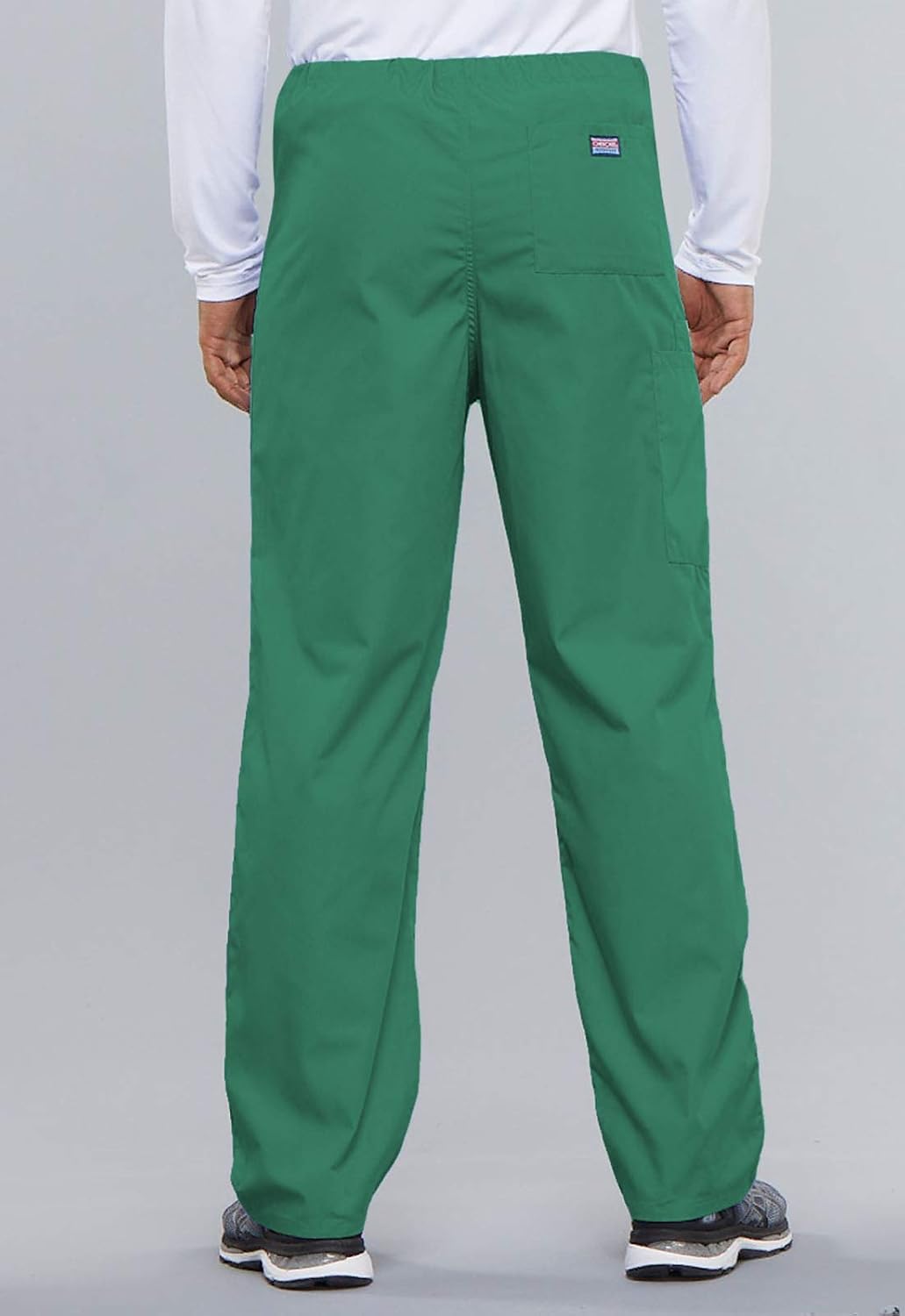 Cherokee Scrub Set for Men and Women from, Traditional Fit V-Neck Top 4777 with Natural Rise Drawstring Cargo Pant 4100