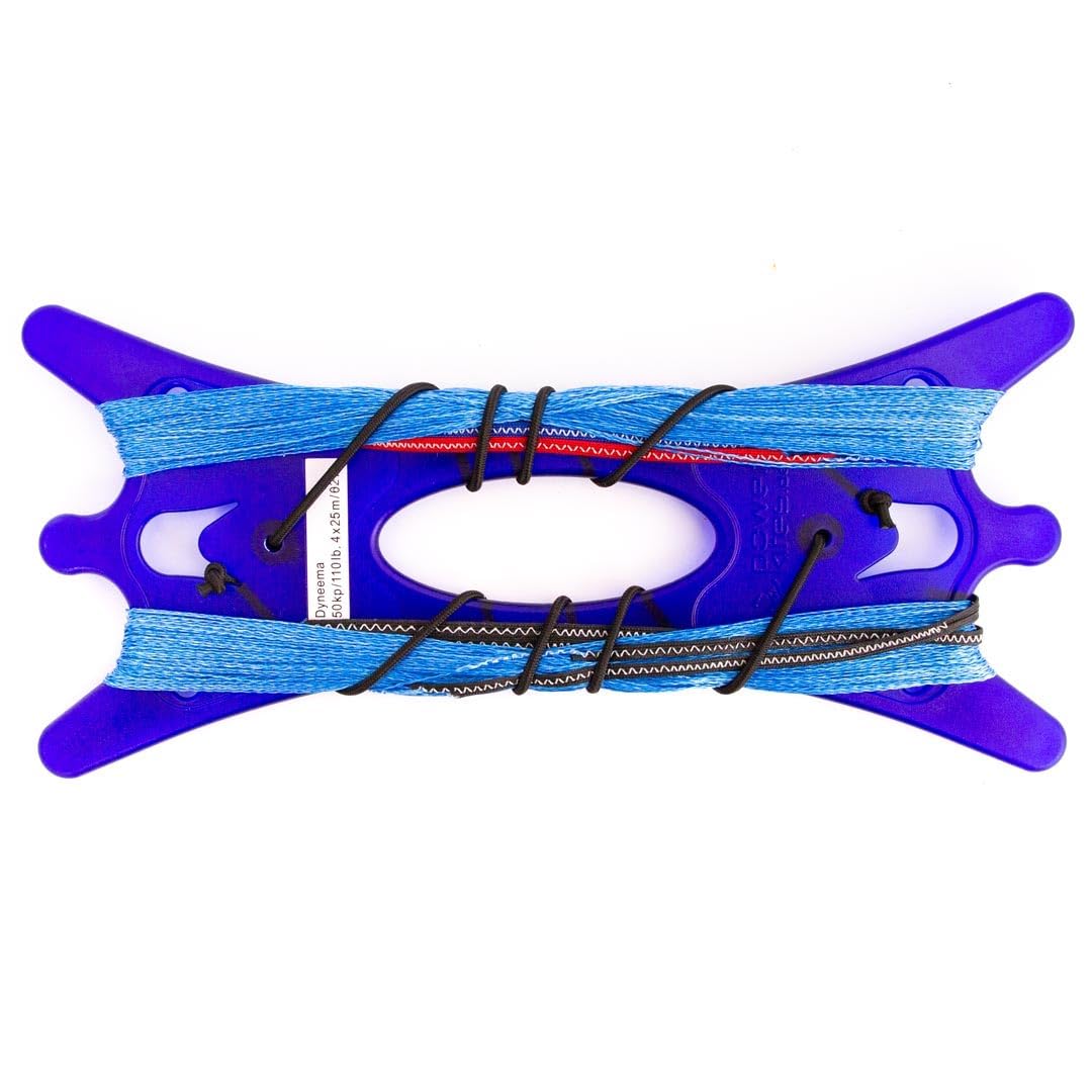HQ 120441 - Dyneema Quad-Winderset, Hi-tech 50kp Dyneema-Leinen (blau) 4x25m auf Pro-Winder, Made in Germany, Zubehör