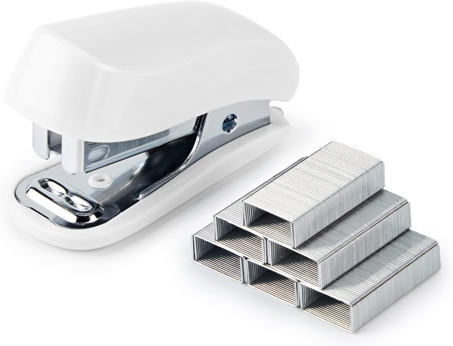 Deli Stapler, 20-50 Sheets Capacity with Staples and Staple Remover Set, Desk Stapler Office Staplers (White, 20 Sheet)