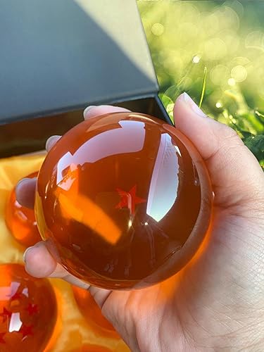 Miniatura 8 de Bolas de estrellas de cristal medianas coleccionables Dragon Ball (2.992 in de diámetro) (n.º 2), naranja