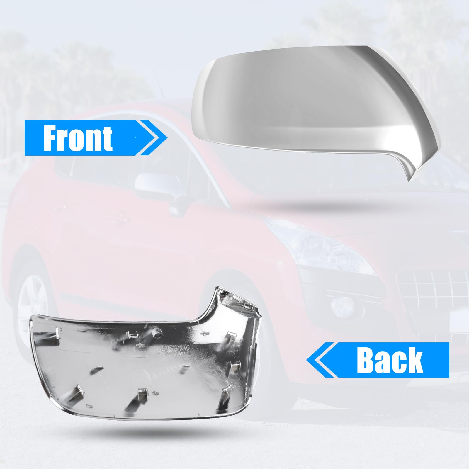 1 Paio Copri Specchietto Retrovisore Auto per Peugeot 3008 Peugeot 5008 2009 2010 2011 2012 2013 2014 2015 2016, Copertura per Specchietto Retrovisore per Auto, 5152A6 8152A8