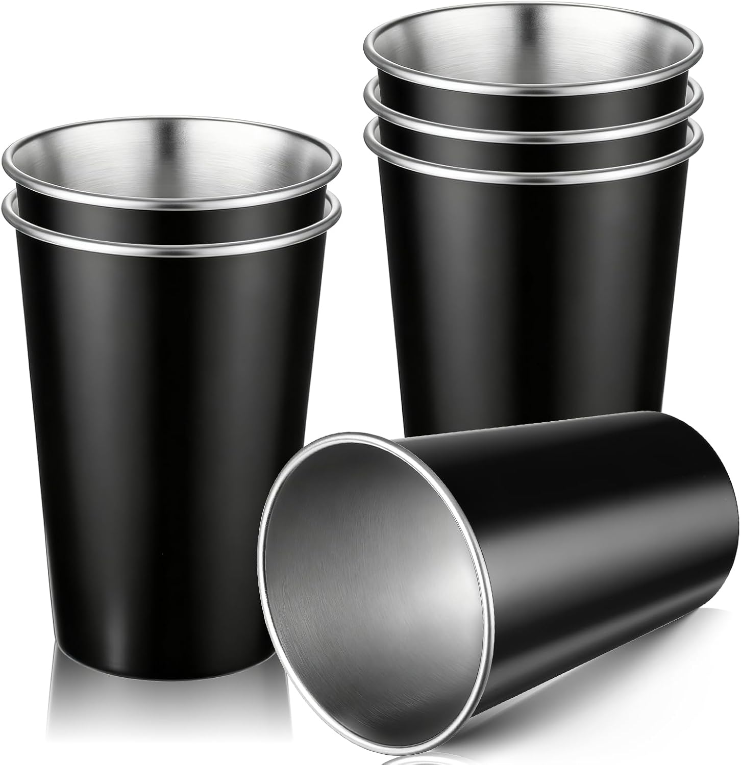 4 Pack 24oz Stainless Steel Pint Cup, 700ml 304 Stainless Steel Cups