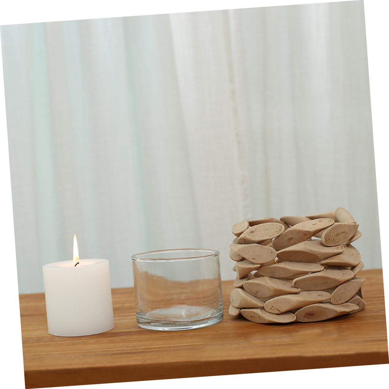 Kerzenhalter für Warme und Romantische Atmosphäre Handgefertigter Runder in Khaki als Hochzeitsdeko und Wohnaccessoire für Zuhause und Schlafzimmer
