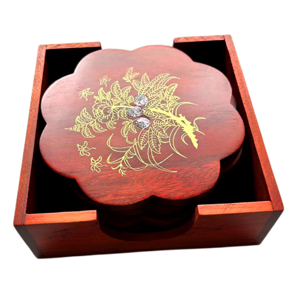 Dessous de plat isolation thermique robuste Alipis protège table bois massif rouge