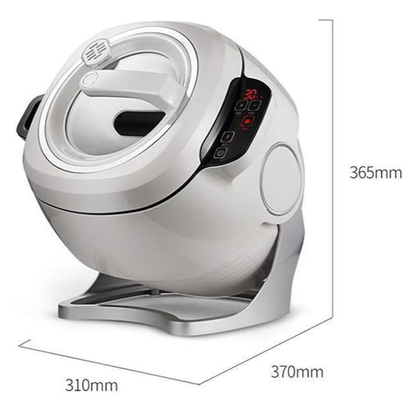 Automatyczna maszyna do gotowania 6 l | komercyjny robot kuchenny | wielofunkcyjna maszyna do mieszania, obracająca się o 360° i podgrzewana elektromagnetycznie, do mieszania, duszenia i gotowania