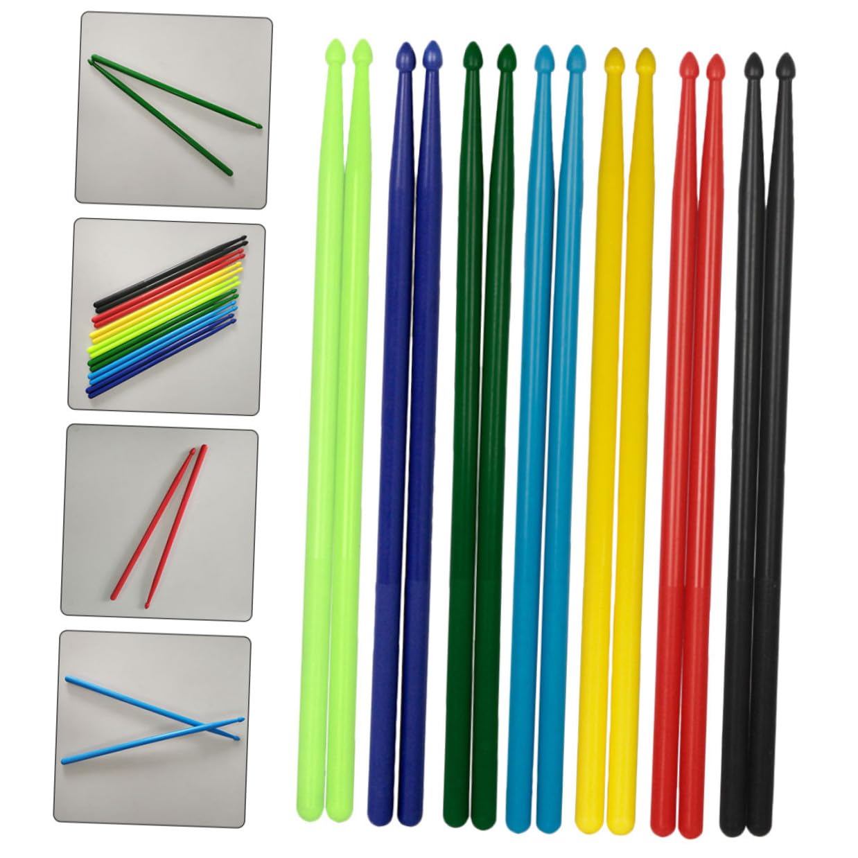7 Pares de Baquetas Agarre Cómodo de Nailon 5a Ligeras para Principiantes y Estudiantes, Ideales para Practicar en Casa o Escuela
