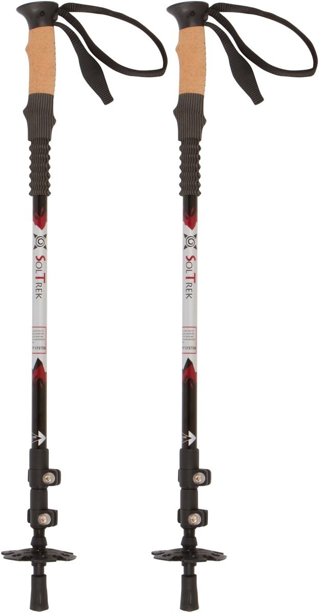SolTrek Flip Lock and Anti Shock Pika Trekking Pole Set | for Walking and Hiking