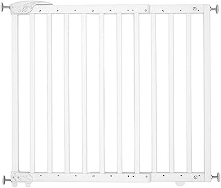 Badabulle Deco Pop White, Wooden Extending Baby Gate | 63 to 106 cm Wide |Screw Mounted door and stair gates for baby