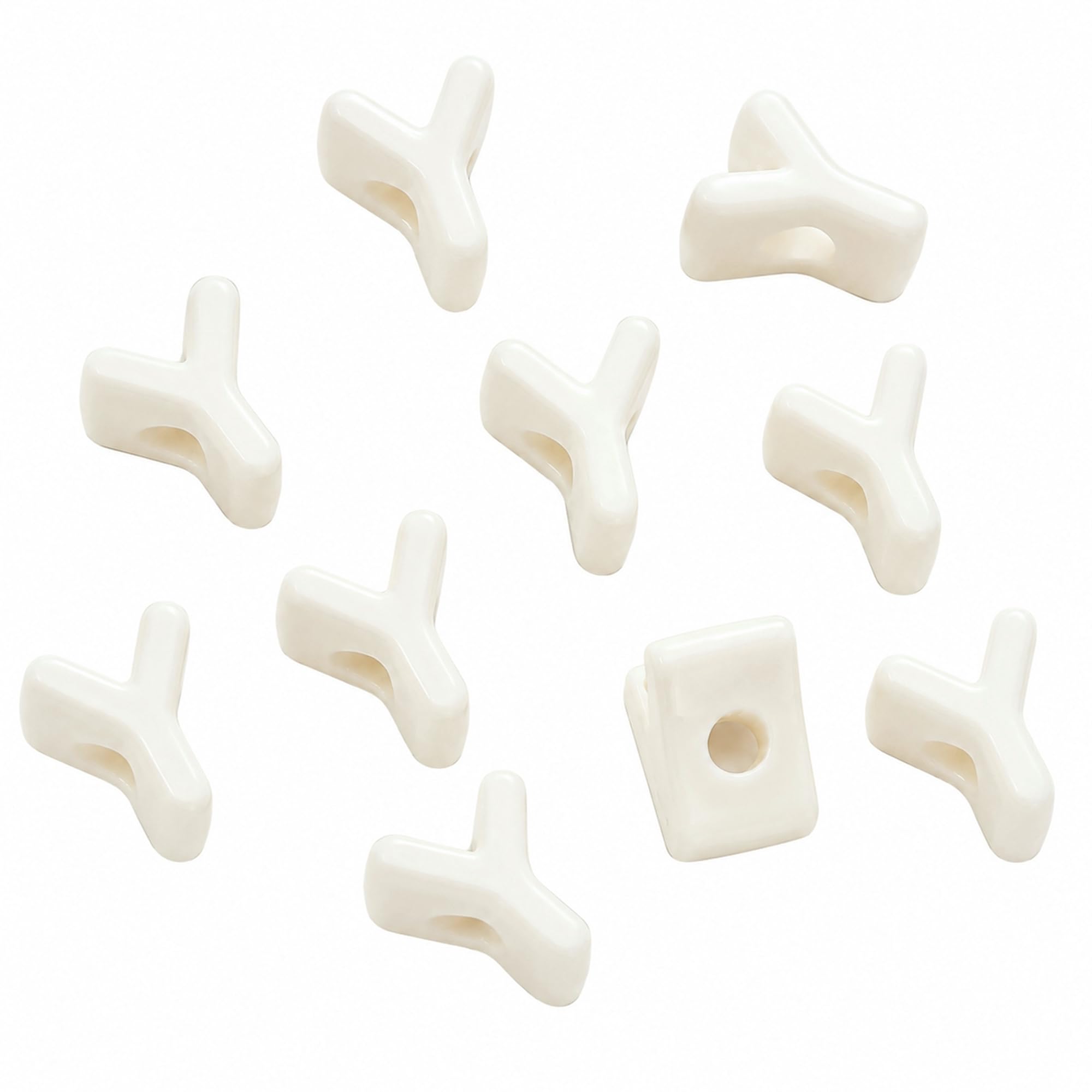 Letter Beads, 10pcs Alphabet Beads, Large Acrylic Letter Beads with 6mm Holes for Bracelet Making, Jewellery, Keyrings and Craft Projects (Cream White, Letter Y)