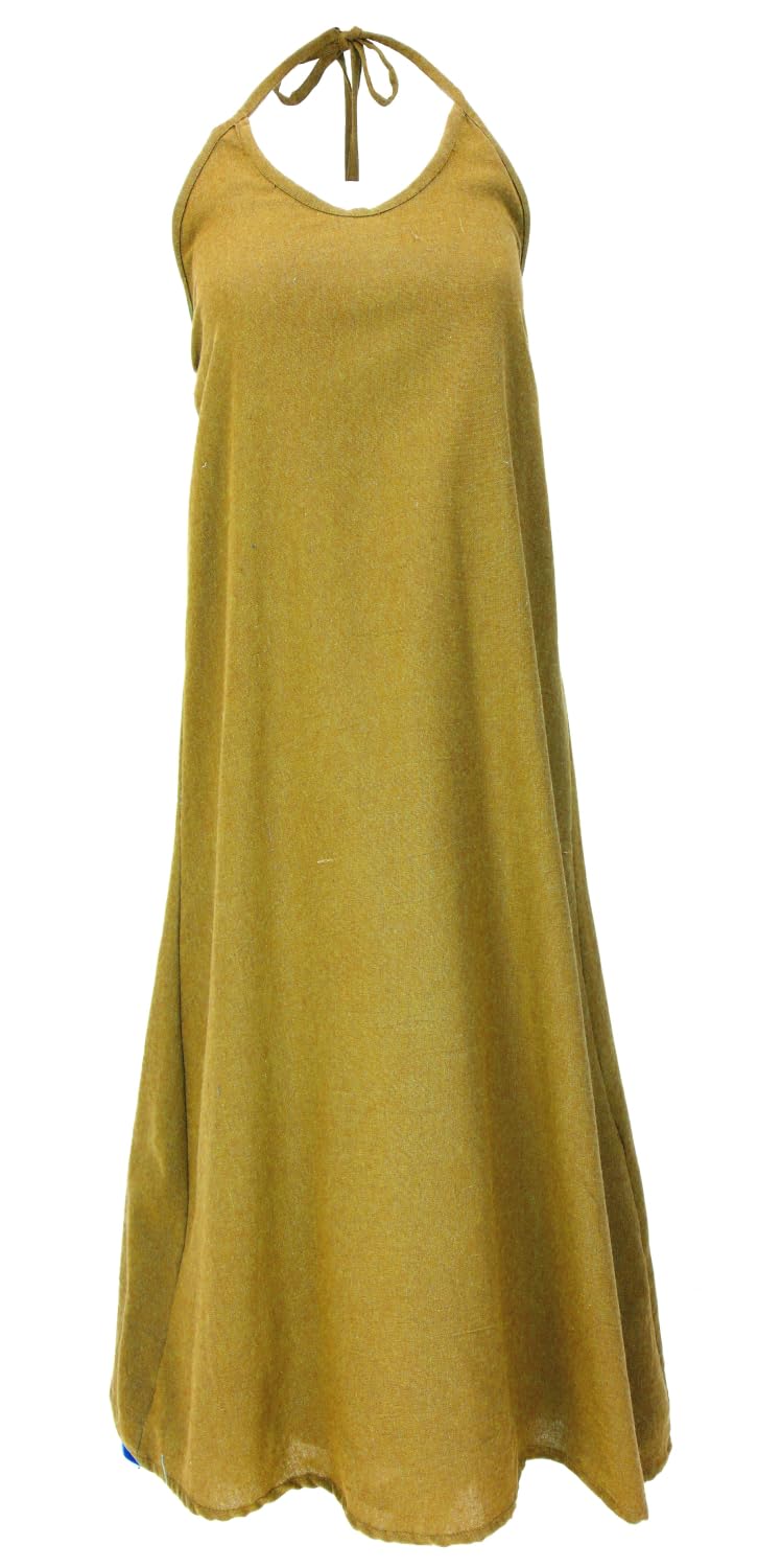Natürliches Boho Sommerkleid, alternatives Neckholder Kleid