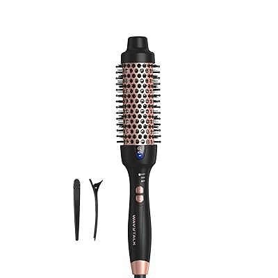 Wavytalk Updated Version Thermal Brush for Blowout Look, Blowout Express 1.5 Inch Ionic Thermal Round Brush Makes Hair Smoother Get Natural Curls, Dual Voltage, Easy to Use