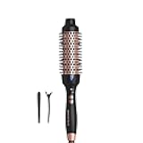Updated Version Thermal Brush for Blowout Look, Blowout Express 1.5 Inch Ionic Thermal Round Brush Makes Hair Smoother Get Natural Curls, Dual Voltage, Easy to Use