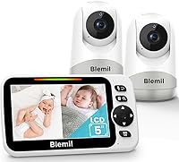 Baby Monitor, 5″ 720P HD Split Screen, 30 Hours Battery Life Baby Monitor with Camera and Audio