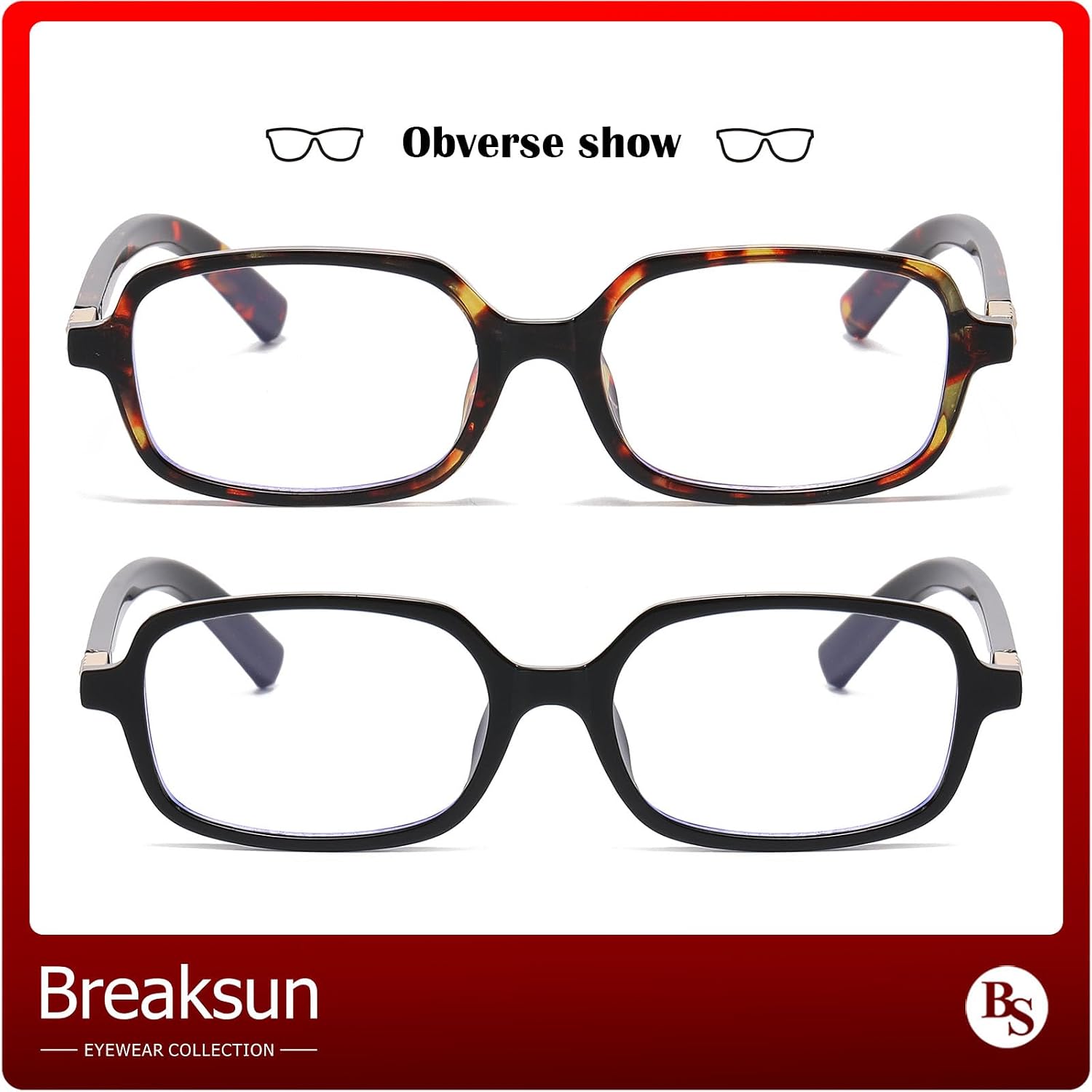 Breaksun Retro Rectangle Glasses for Women Men Small Square Blue Light Blocking Glasses Vintage Eyeglasses image 4