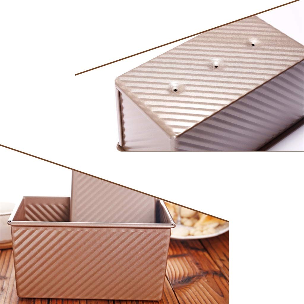 ZHANGXIAO Brotbackform, Mit Deckel Welligkeit Nicht Klebrig 450 G Teig Benutzt for Brot Kuchen Ofen Backen Werkzeug (Größe : B21.6×12.3×11.5cm)