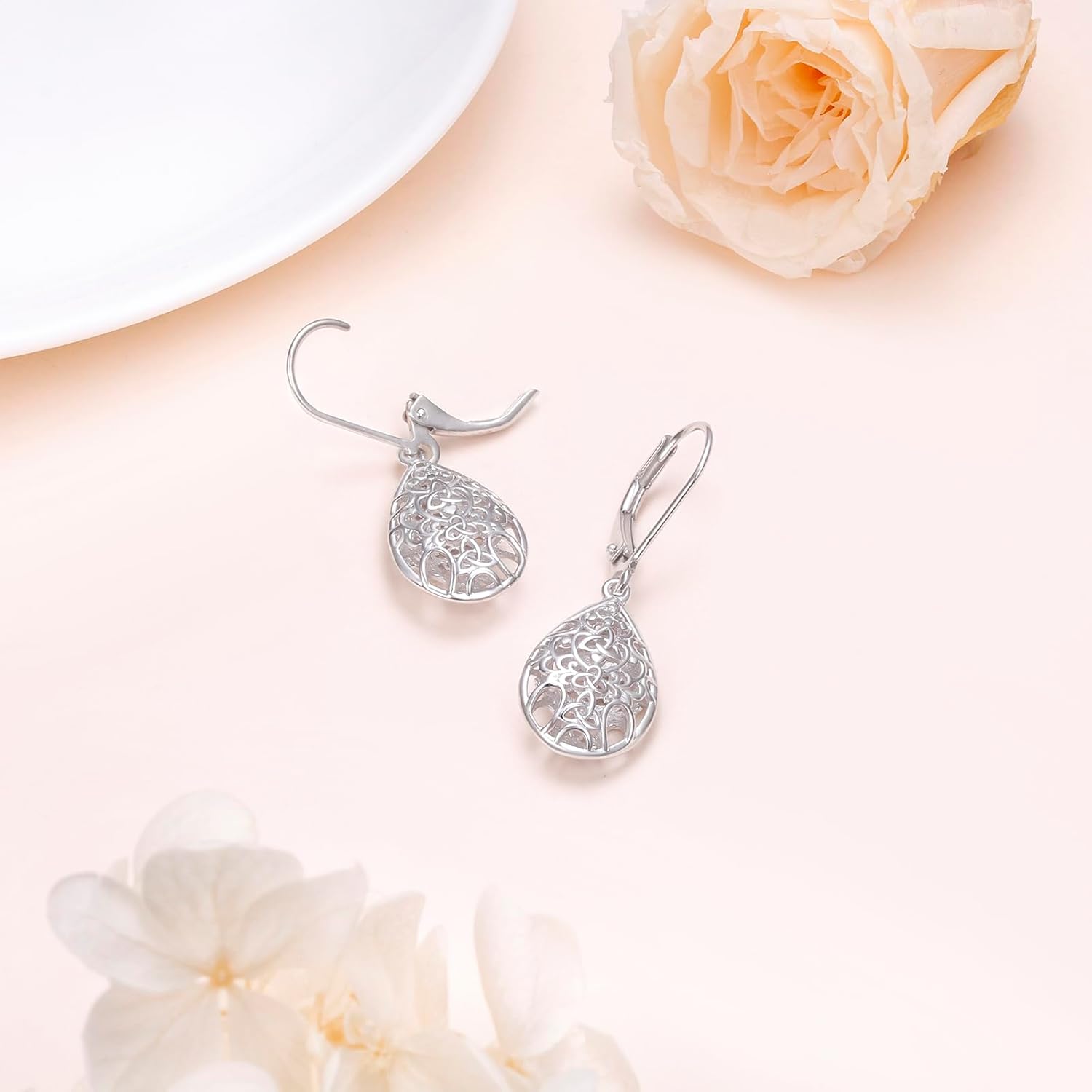 S925 Sterling Silver Celtic Knot Dangle Drop Stud Earrings for Women Mom Sister Friend Jewelry