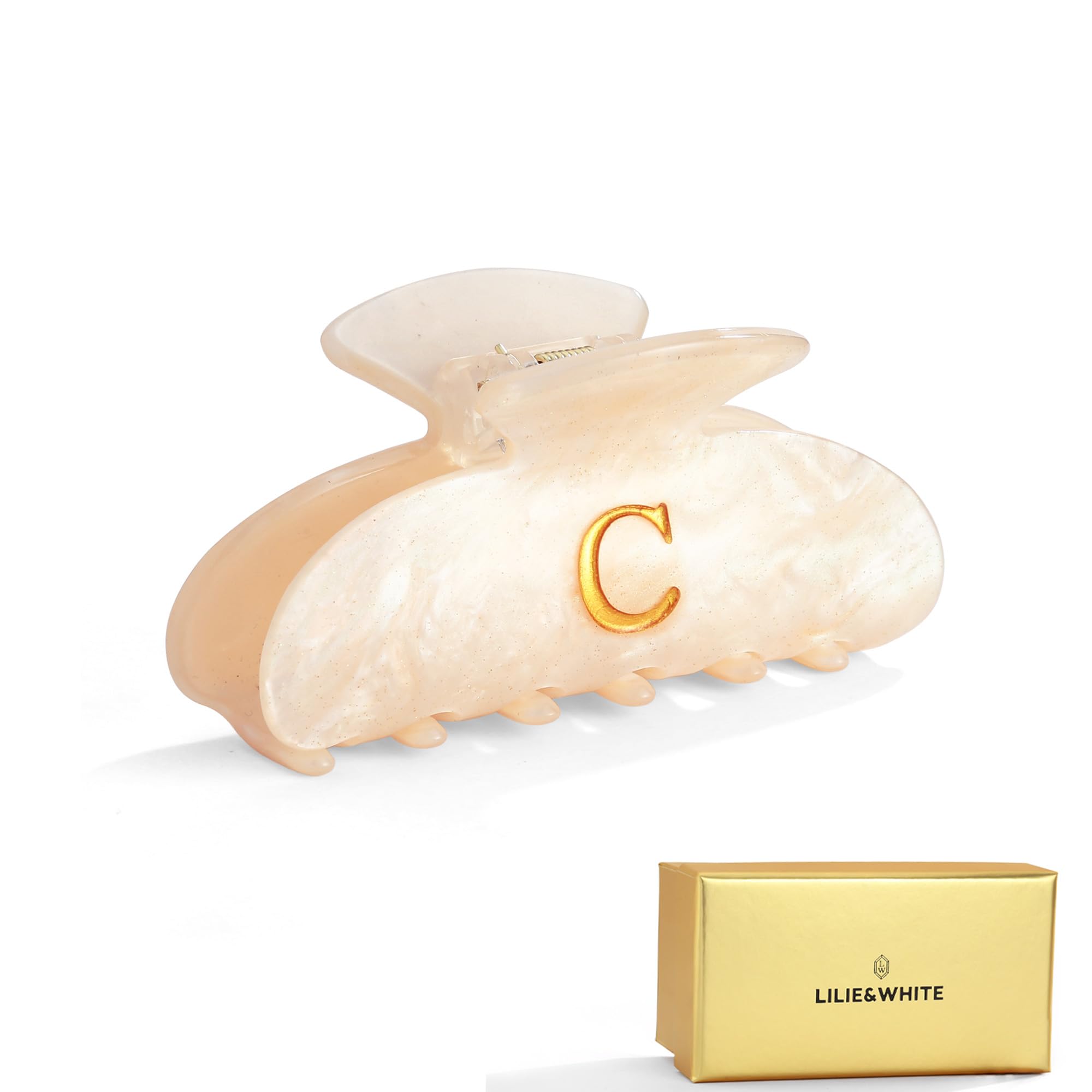 LILIE&WHITE Letter C Hair Claw Clip for Women Strong & Durable Acrylic Hair Accessory, Elegant Design, Hypoallergenic