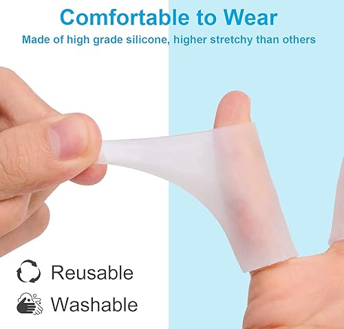 Miniatura 3 de Sumifun Fundas para dedos, 8 tubos de gel para pulgar para artritis, dolor de dedos en el gatillo, protector de dedos de silicona para golf,