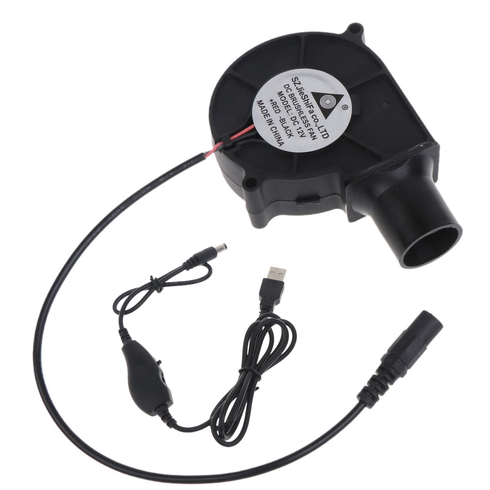 Tsophreniq Usb 5V2a 12V 5.5X2.1mm Bbq Cooking Stove Blower Fan 2500Rpm Air Barbecue Outdoor Camping Picnic Cooking Air For Inflatables Replacement Motor