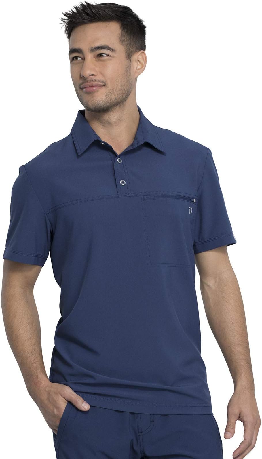CHEROKEEMens Scrub Top Modern Fit Polo T-Shirt with Zipper Chest Pocket CK825A