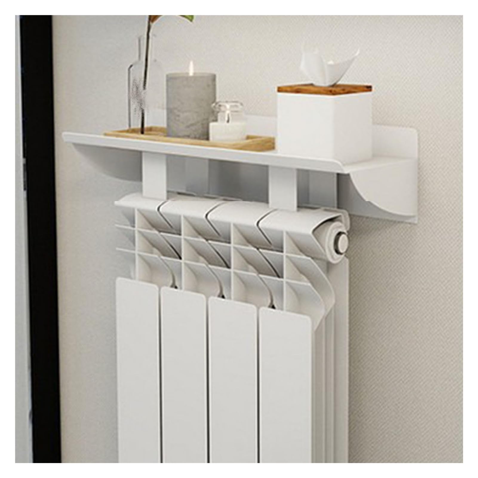 Étagère de rangement radiateur 80 cm multifonction tablette meuble salon chambre