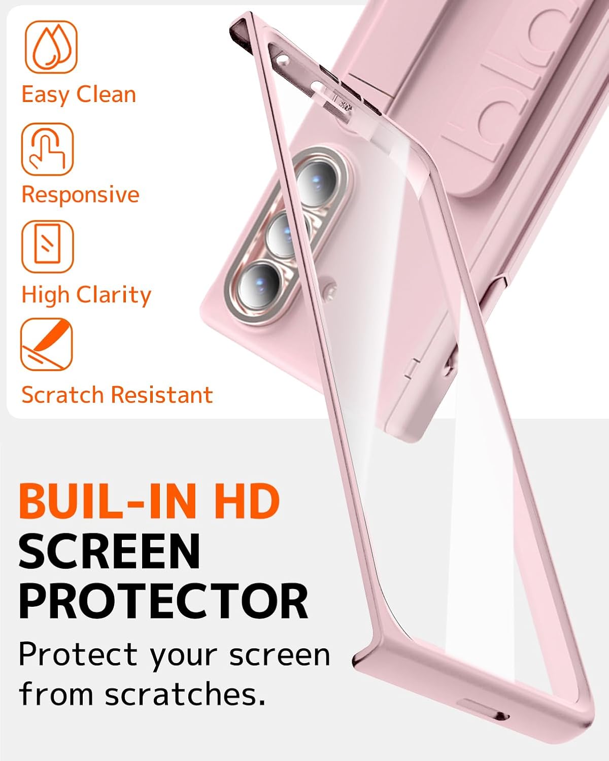 NINKI Wallet with Card Holder for Samsung Galaxy Z Fold 7 Phone Case with S Pen Slot & Stylus, Cute Kickstand for Samsung Z Fold 7 Hand Strap Cover Girly Z Fold 7 Case with Screen Protector Women Pink