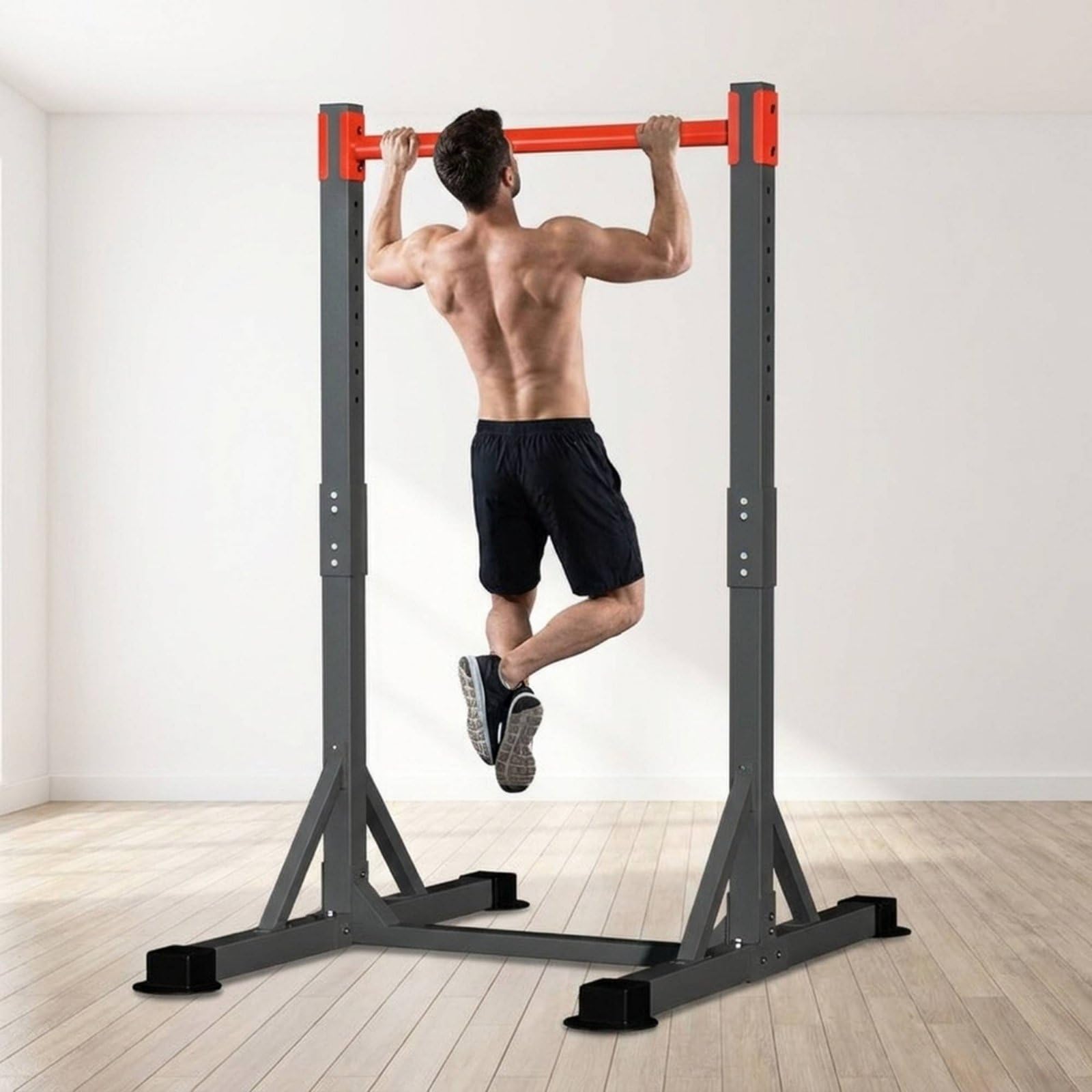 Sbarra Fitness da Terra Portata Elevata Rack Calisthenics Casa Regolabile Sbarra Trazioni Autoportante per Bambini, Interno
