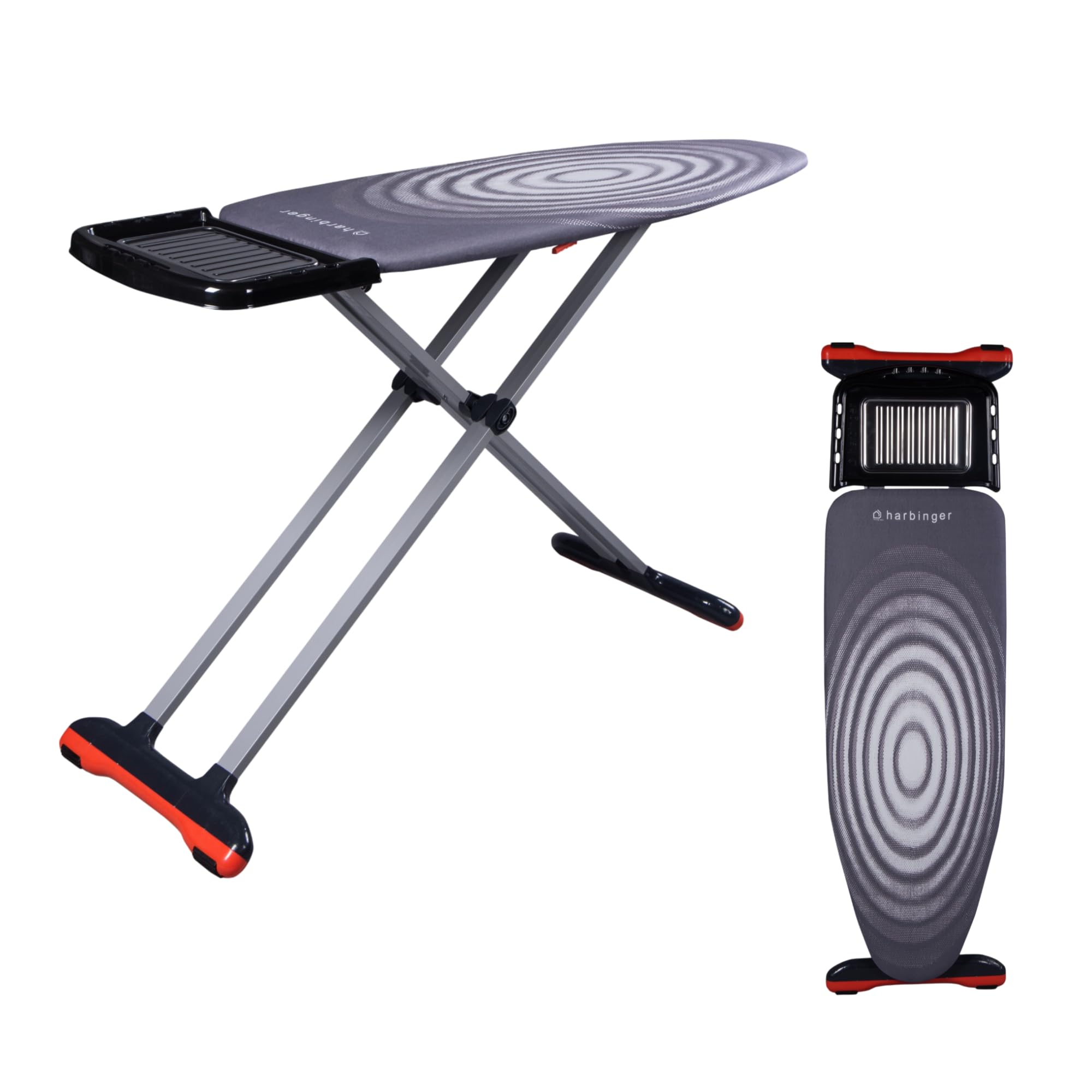 Large Ironing Board (127x46cm) – Extra Wide XL Surface with Steam Unit Holder with Hanger, Foldable & Height Adjustable, Non-Slip Rubber Feet, Cotton Cover with 3-Layer Foam & Felt.