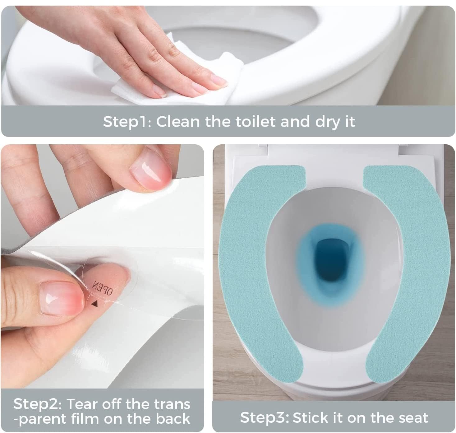 Prostuff.in Flannel Toilet Seat Cushion Soft And Warm Washable Toilet Seat Cover Pads Reusable Cushion Comfortable For Travellers, Home, Office, Assorted Color, 2 Pair 2