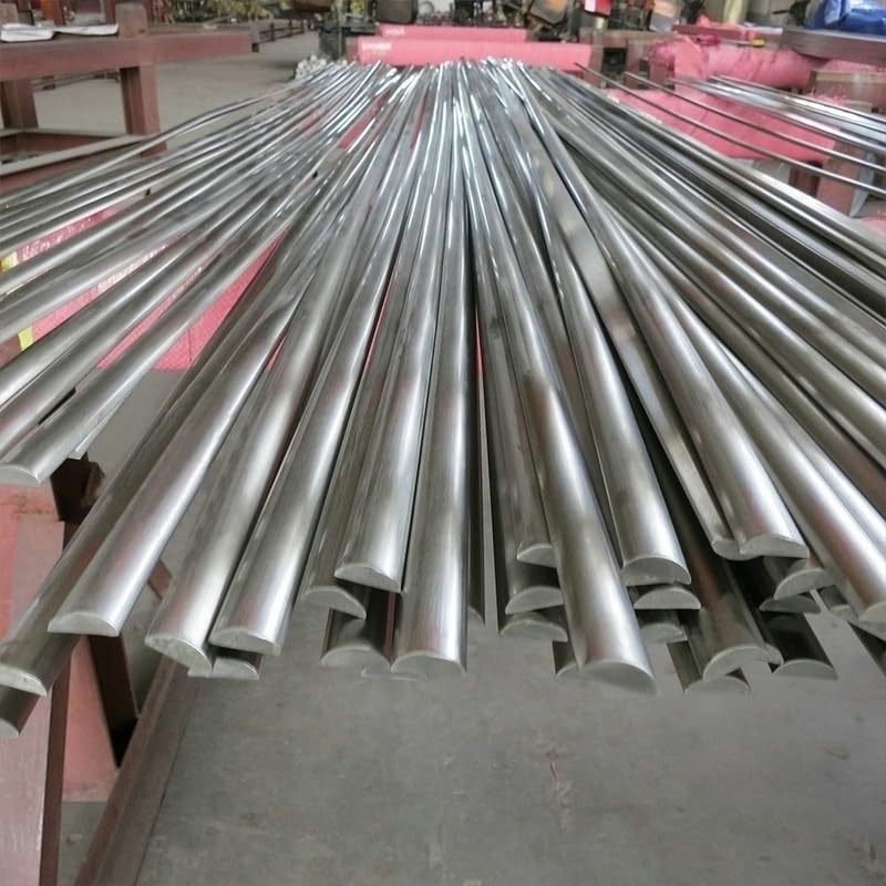 Tige en forme de D en acier inoxydable 304 tige solide semi-circulaire pour le travail du bois, la fabrication de bricolage, le traitement des écrous et des tours (Silver, 20 Piece/2MMX4MMX50CM)