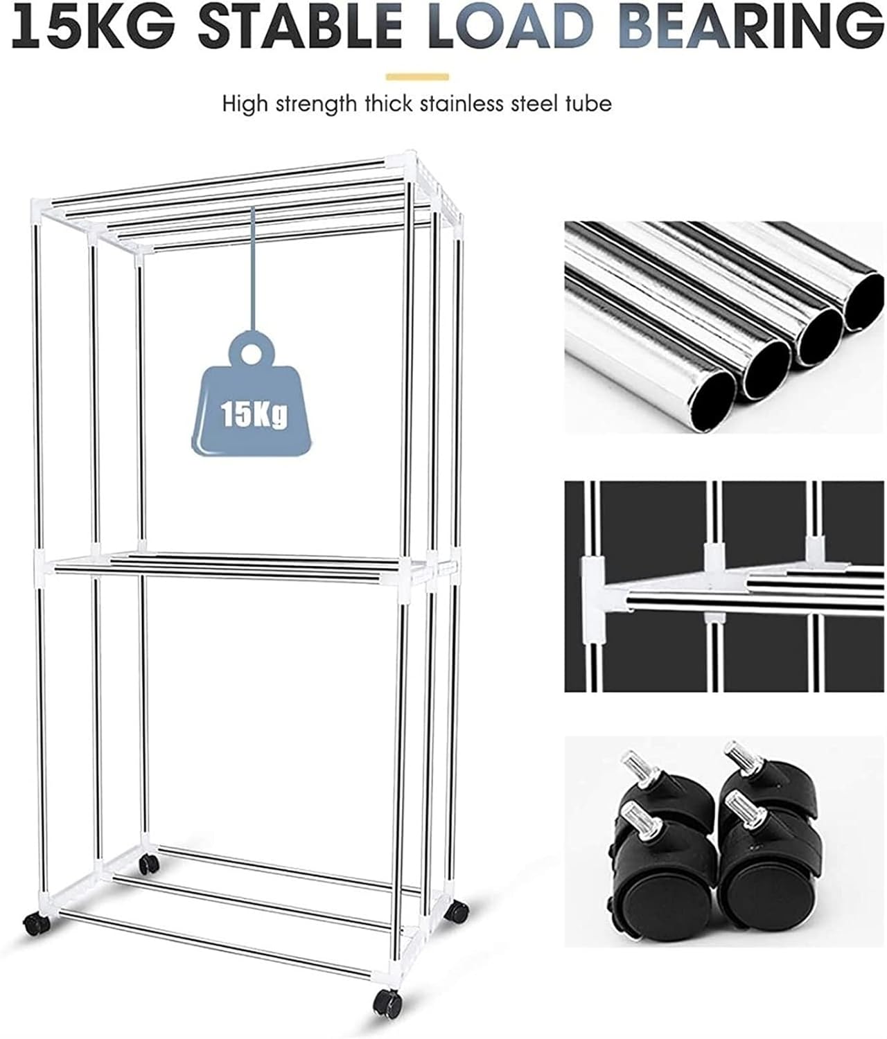 Foldable Electric Clothes Airer Dryer, Negative Ion Purification Heated Clothes Dryer, 1500W Clothes Dryer Overheating Protection, 2-Tier Large Capacity 15kg (Color : Red)