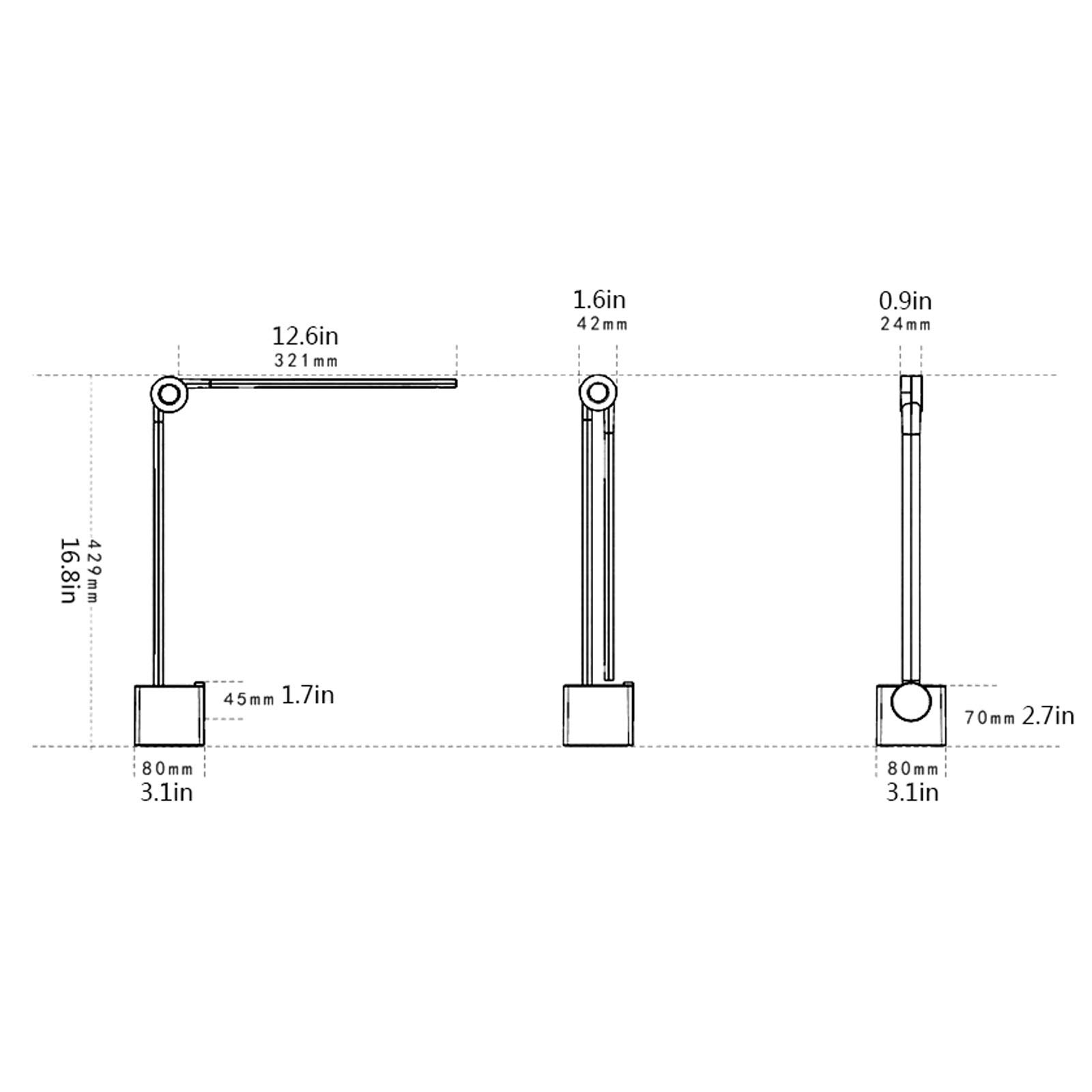 Lampa stołowa do czytania Kreatywna lampa biurkowa LED 10W Ściemniana lampa biurkowa, przełącznik przycisków, minimalistyczna składana lampa do czytania, studiowania, pracy lampka biurkowa
