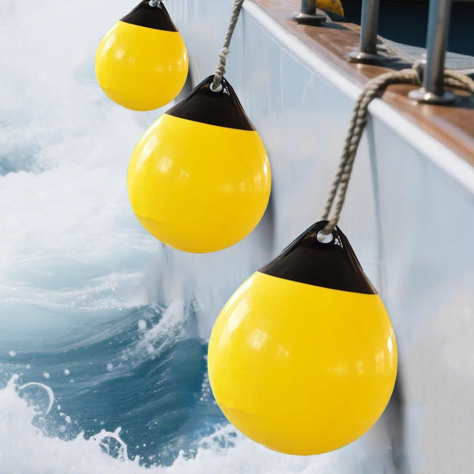 Generisch Bouée d'amarrage pour véhicules nautiques - Ancrage flottant en PVC | Bouée gonflable pour yachts, voiliers, bateaux à moteur, bateaux de ski, wakeboard, pêche et sports nautiques en mer et