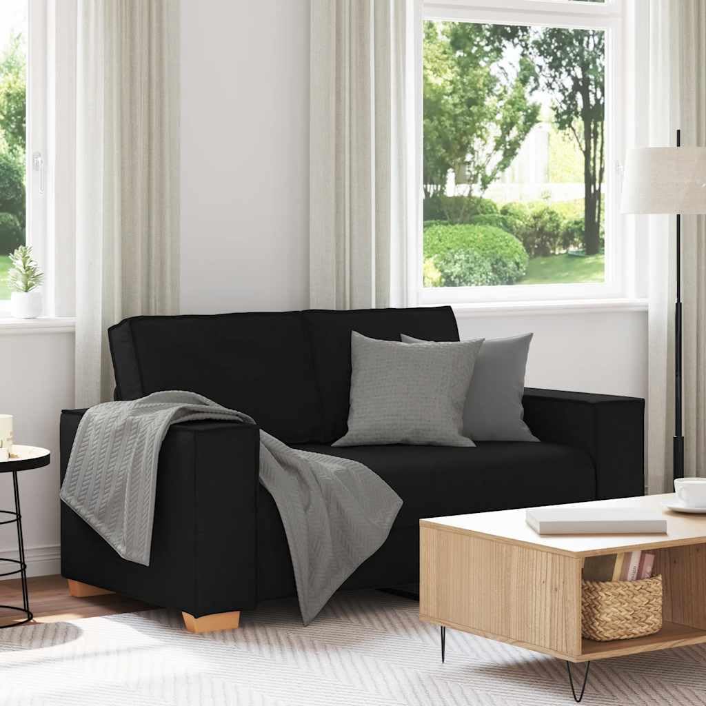 vidaXL Divano a 2 posti Nero 160x78x84 cm Tessuto